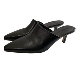 Nordstrom Nofriss-Lea Soft Leather Kitten Heel Mules Women 7M Black Pointed Toe